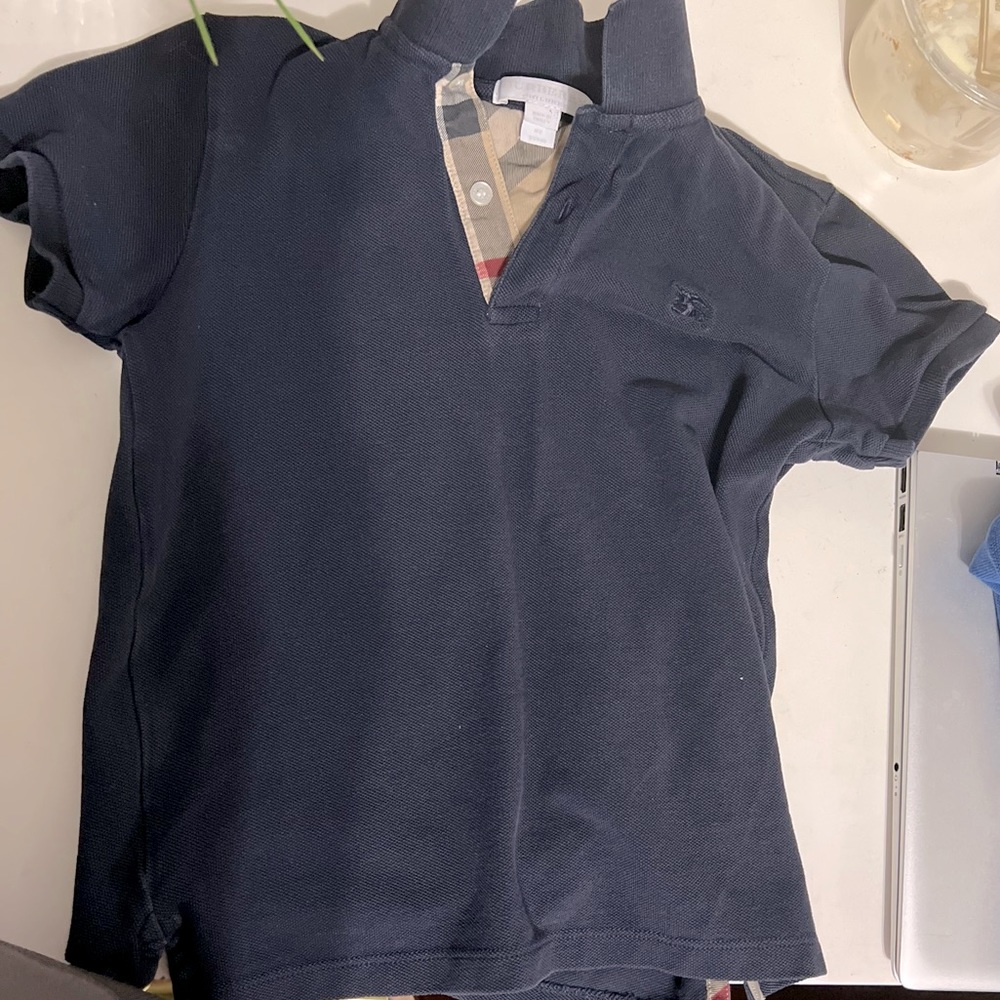 Navy 8y Burberry polo